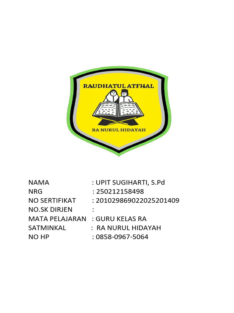 Cover Berkas Sertifikasi - Upit | PDF