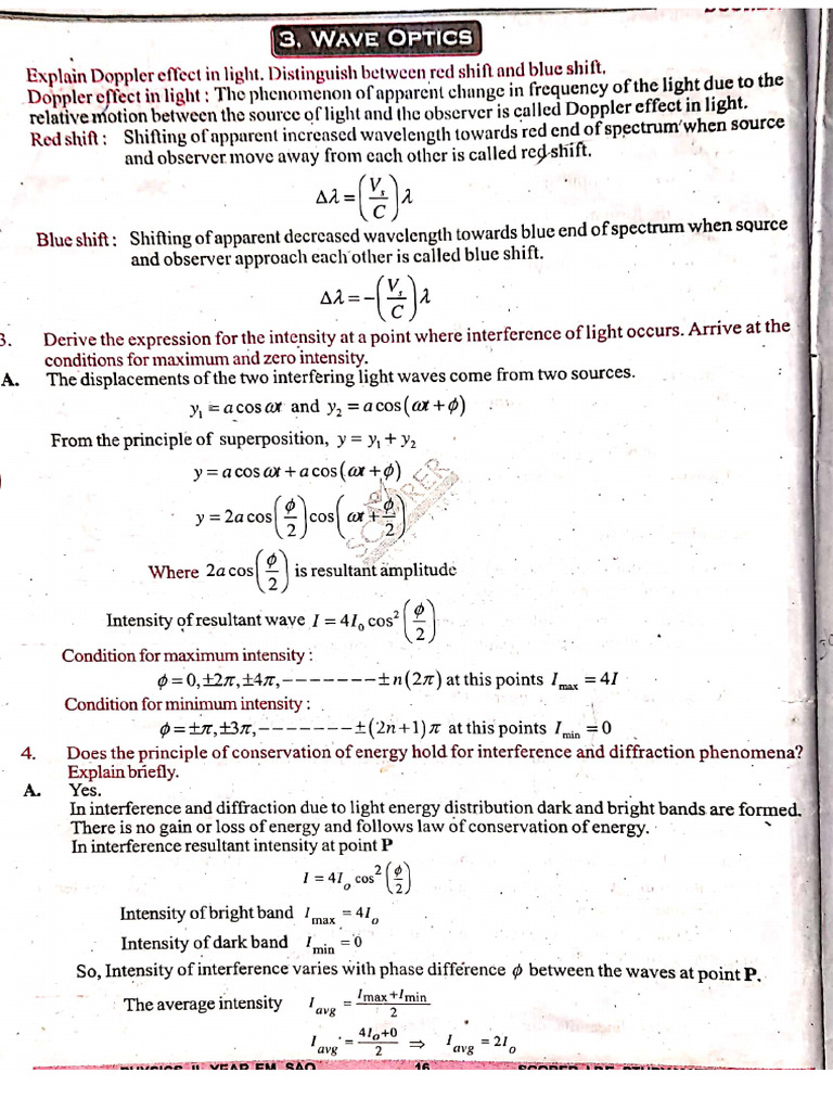 Physics Wave Optics | PDF