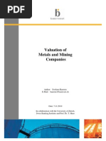 Valuation of Metals and Mining Companies