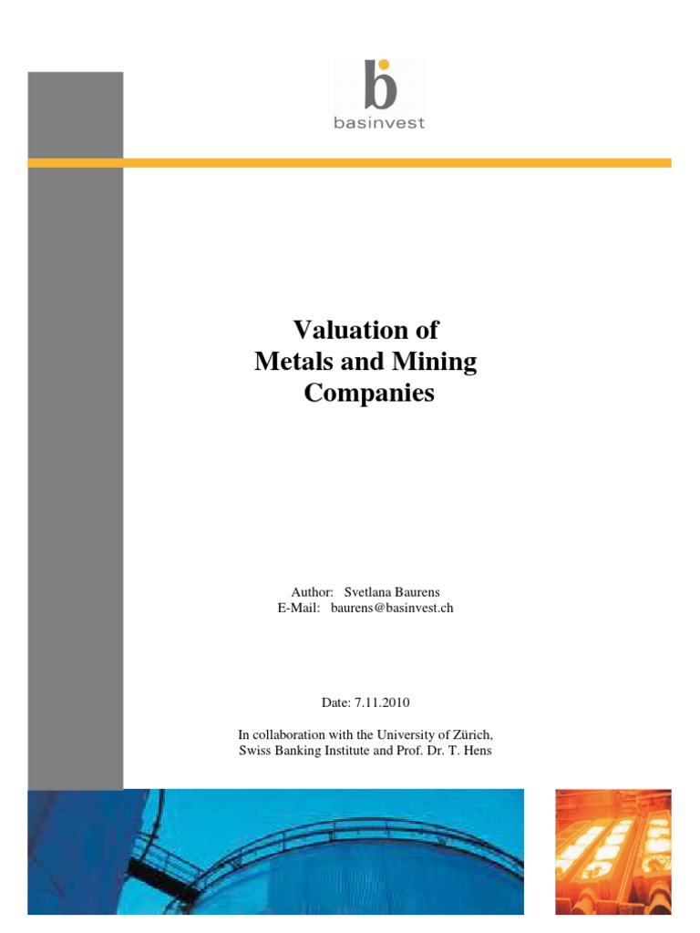 Valuation Methods for Mining Companies | PDF | Valuation (Finance) | Mining