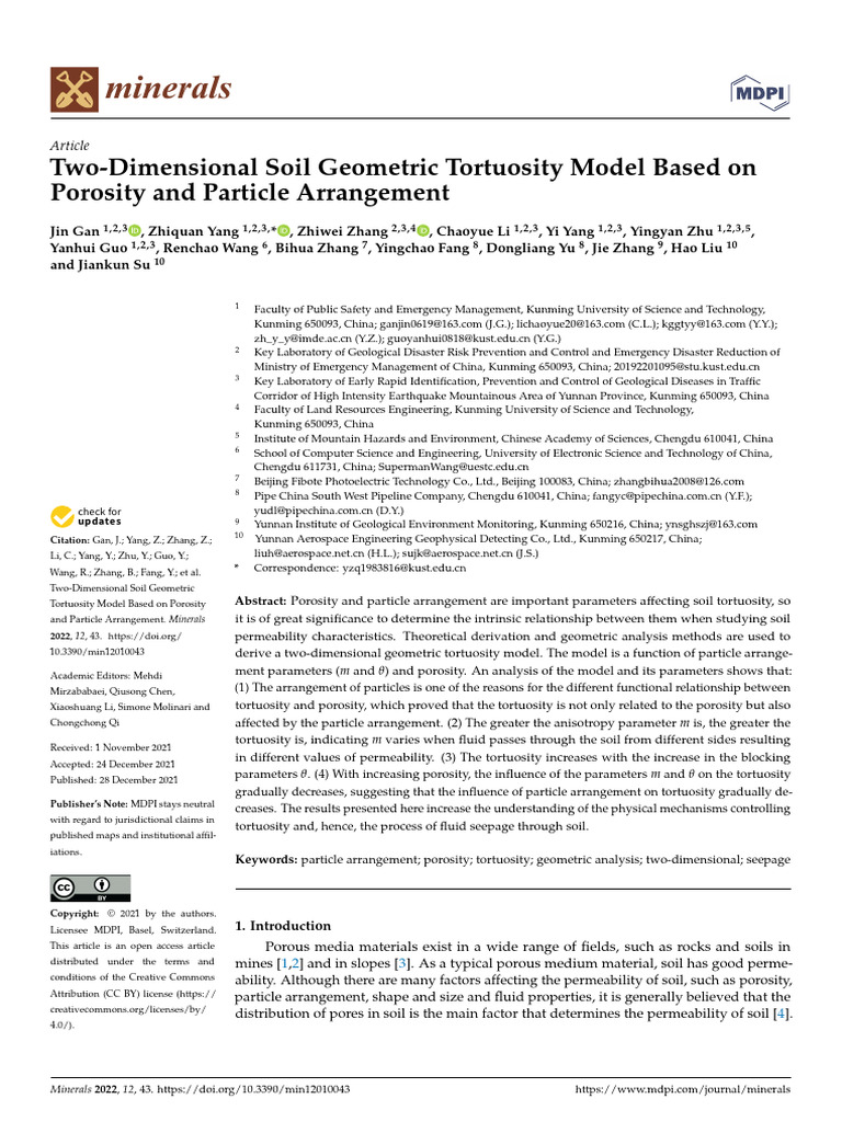 Two-Dimensional Soil Geometric Tortuosity Model Based On | PDF ...