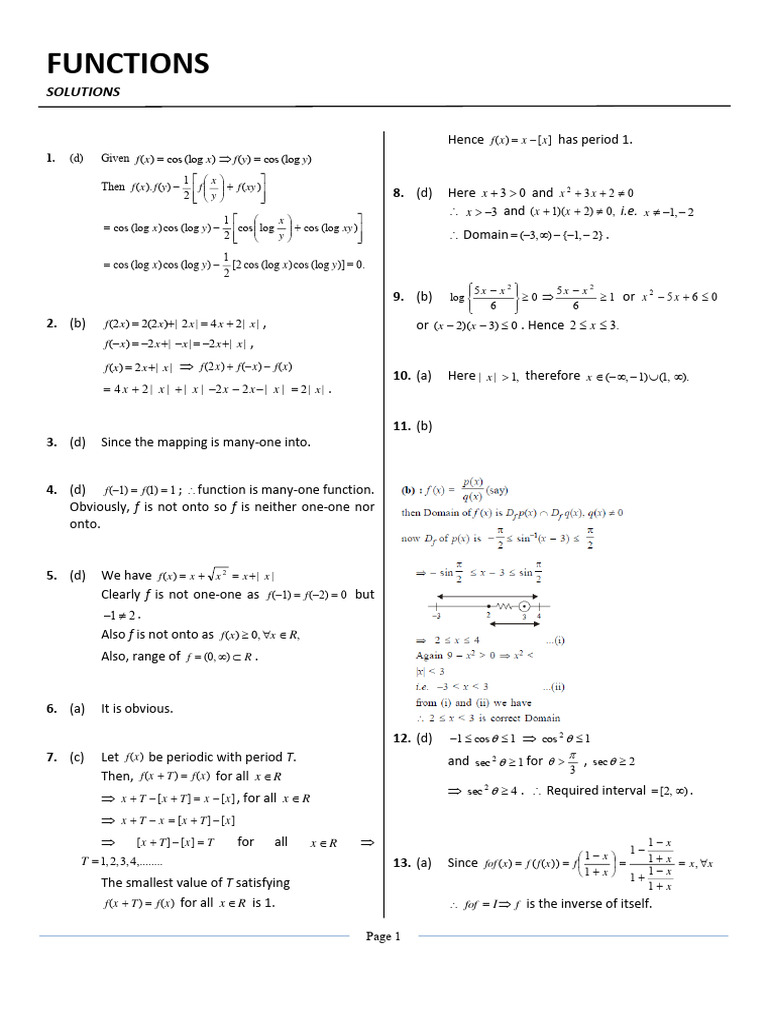 15 Functions | PDF | Function (Mathematics) | Mathematical Concepts