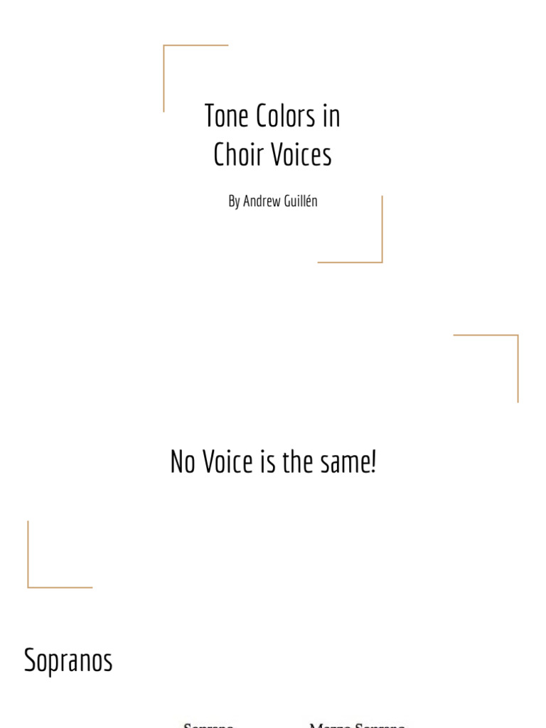 Tone Colors in Choir Voices | PDF