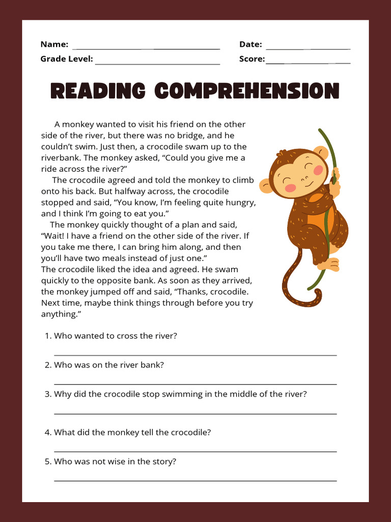 Reading Comprehension Worksheet | PDF