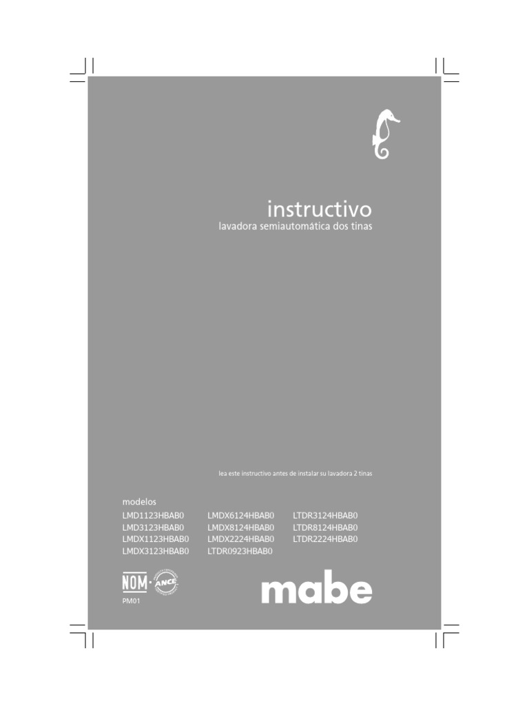 LMDX3123HBAB0-manual-de-uso-Ecu | PDF | Lavadora | Electricidad