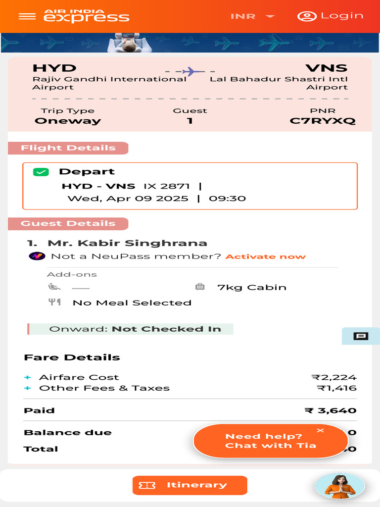 Air India Express - Manage My Booking | PDF