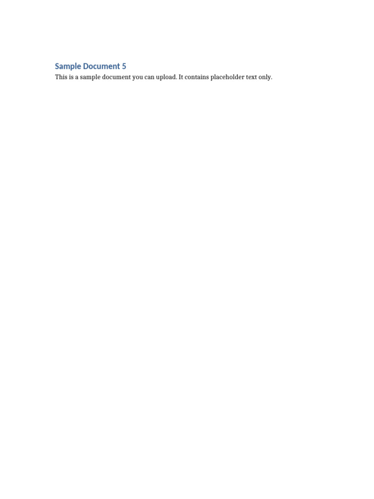 Sample Document 5 | PDF