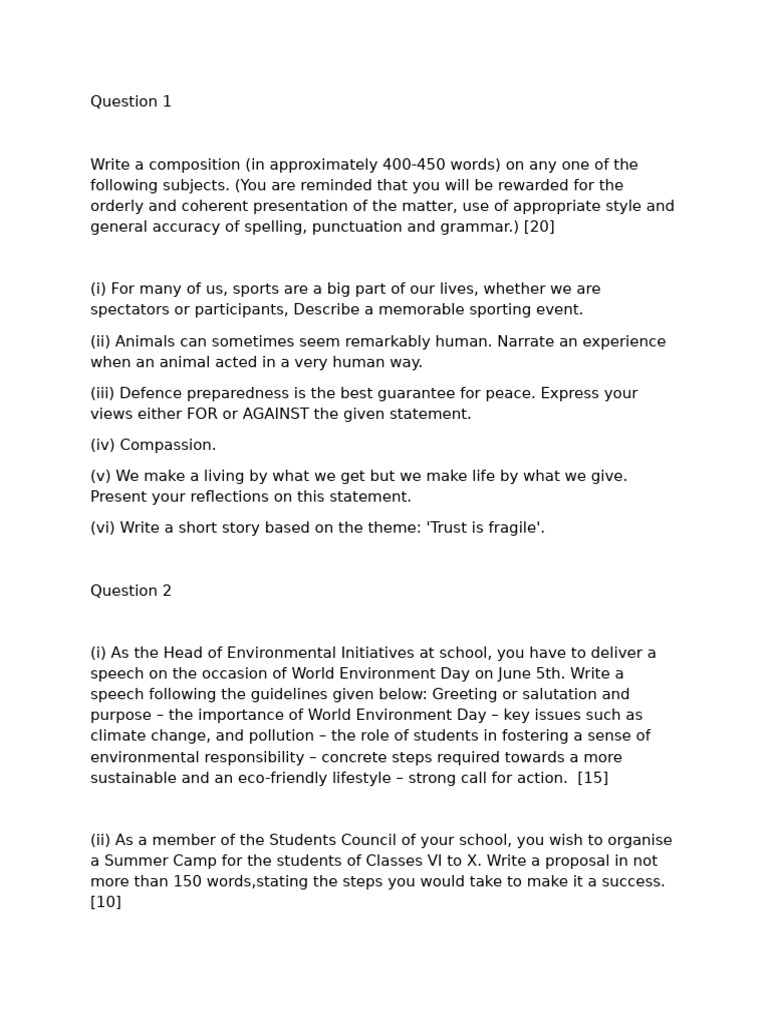 Model Test Paper 1 (M.D) | PDF | Linguistics