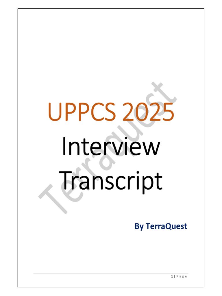 UPPCS 2024 Interview Transcript-1 - Part1 | PDF