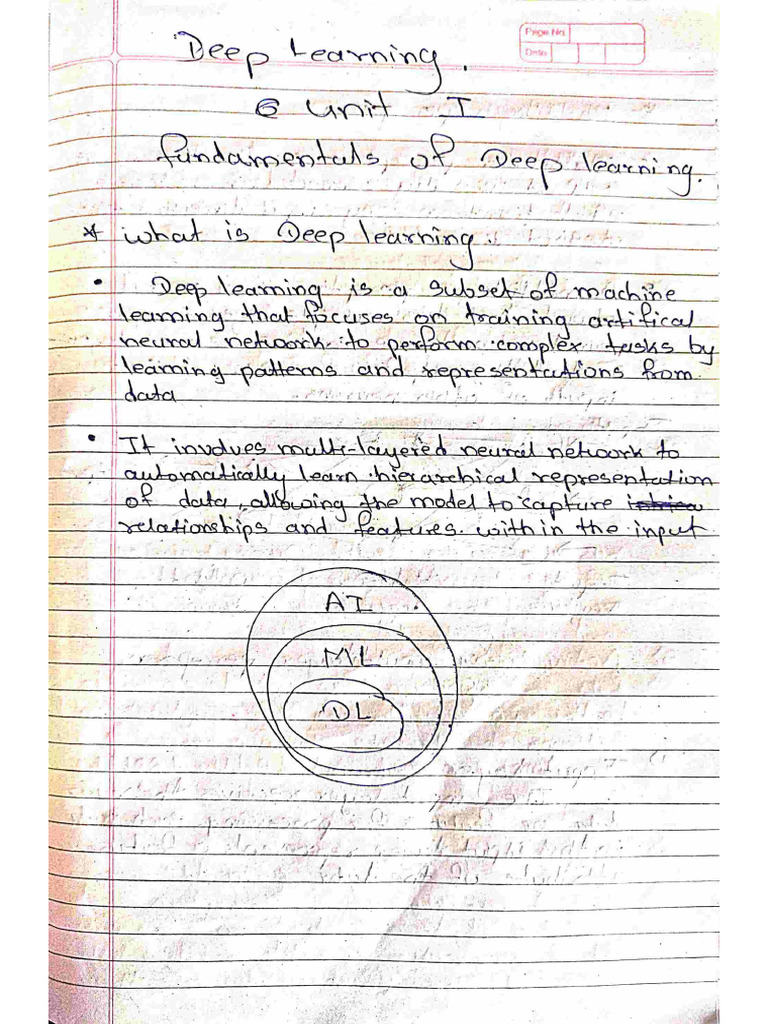 DL 1st Chapter Notes Handwritten | PDF