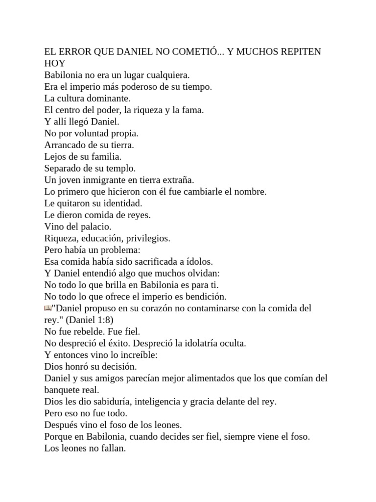 El Error Que Daniel No Cometió | PDF