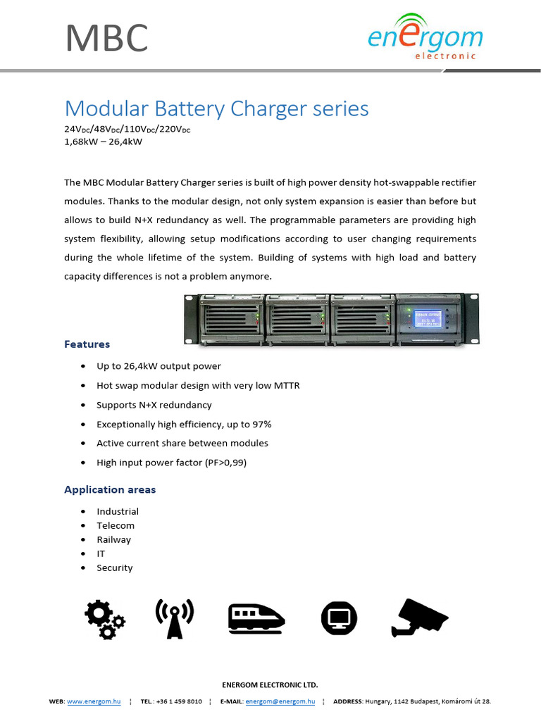 MBC Modular Battery Charger Series Datasheet | PDF | Battery Charger ...