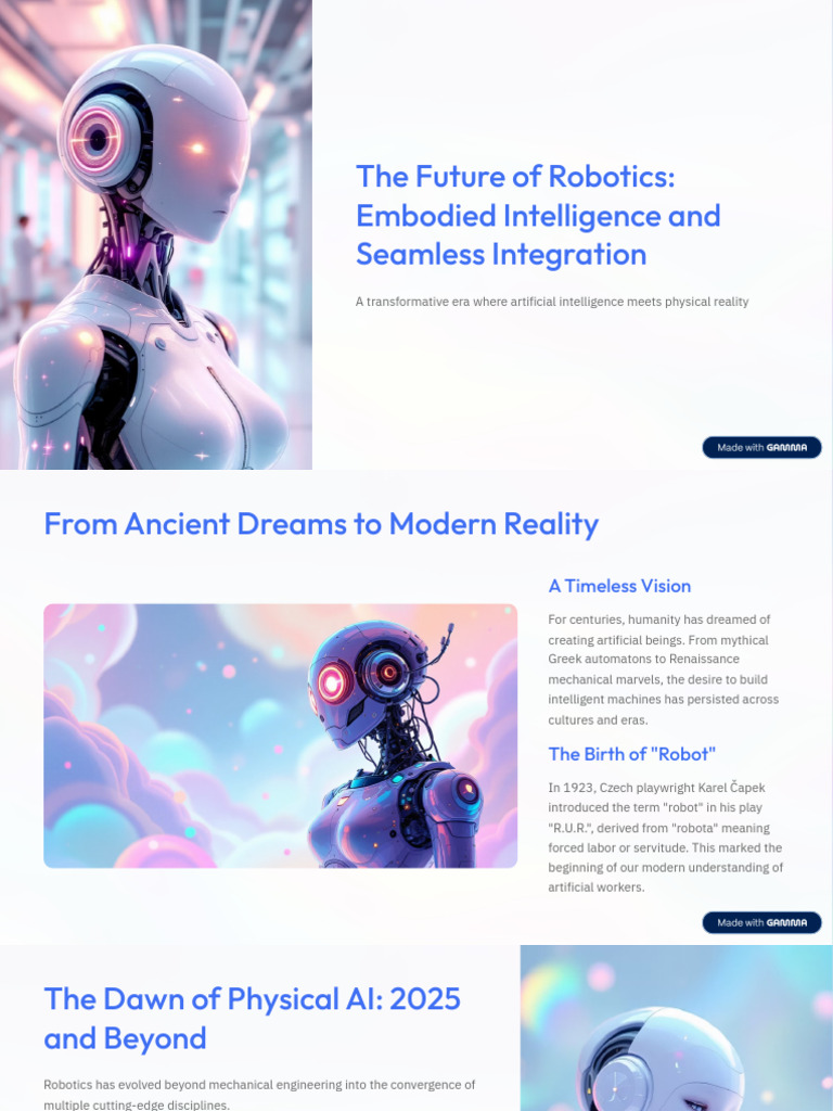 The Future of Robotics Embodied Intelligence and Seamless Integration ...