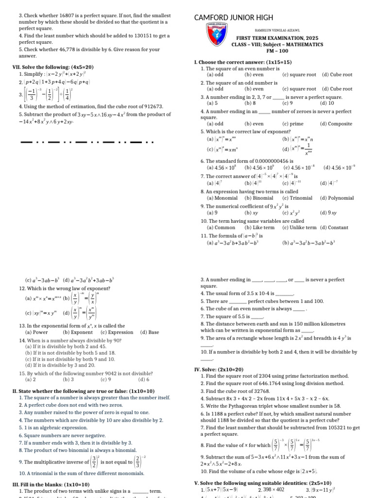 Maths Exam Question VI-VIII | PDF | Abstract Algebra | Discrete Mathematics