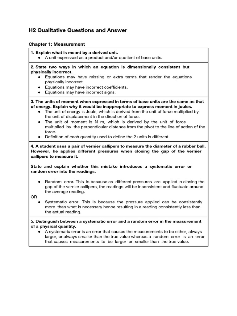 H2 Qualitative Question Bank | PDF | Waves | Force