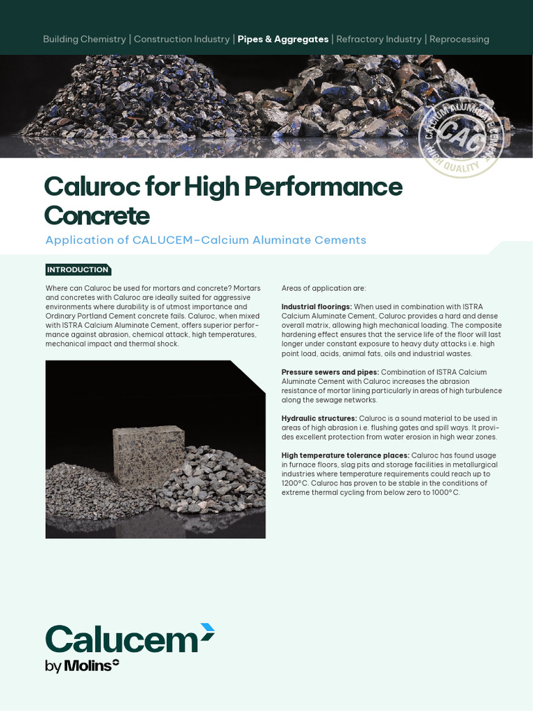 Caluroc For High Performance Concrete Compressed | PDF | Concrete | Cement