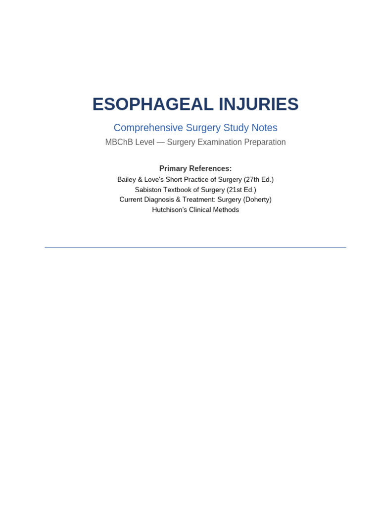 Esophageal Injuries | PDF | Esophagus | Aorta
