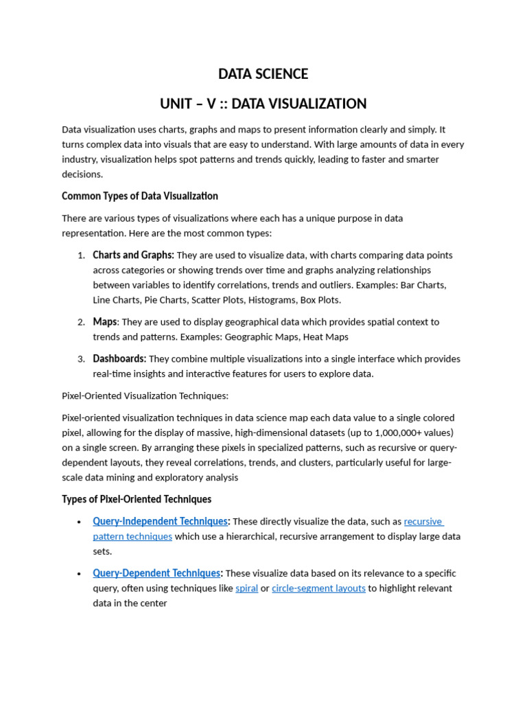 Unit V Notes | PDF