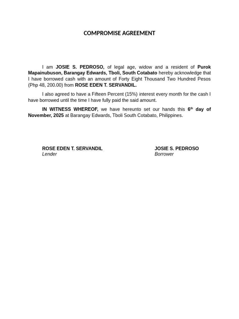 Compromise Agreement | PDF