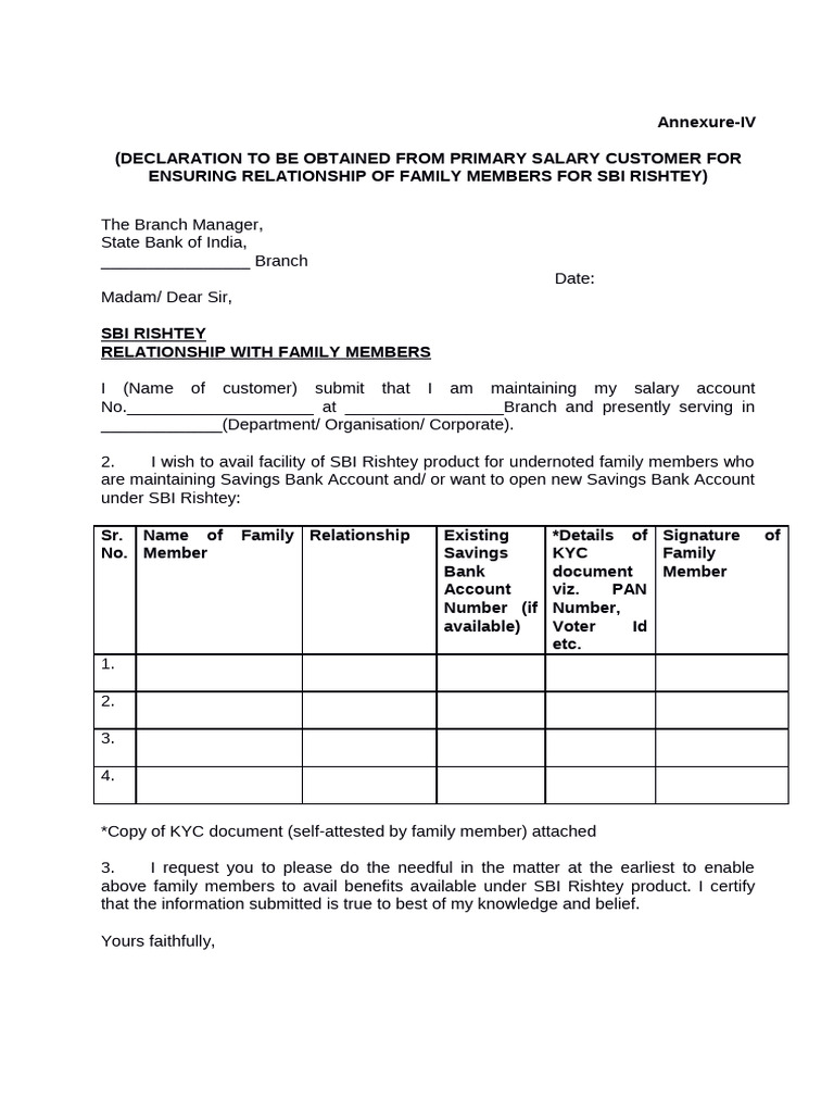 SBI Rishtey Application Form | PDF