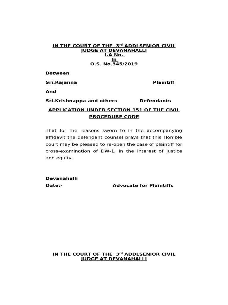345-19 Recall and Reopen Application | PDF | Affidavit | Lawsuit