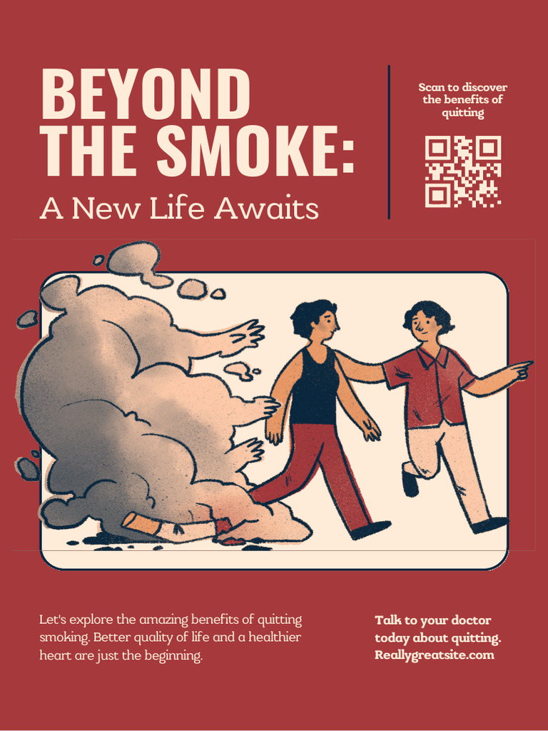 Red Beige Illustrative Quit Smoking Awareness Poster - 20260128 ...