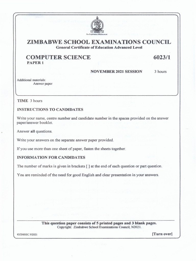 2021 P1 A Level | PDF