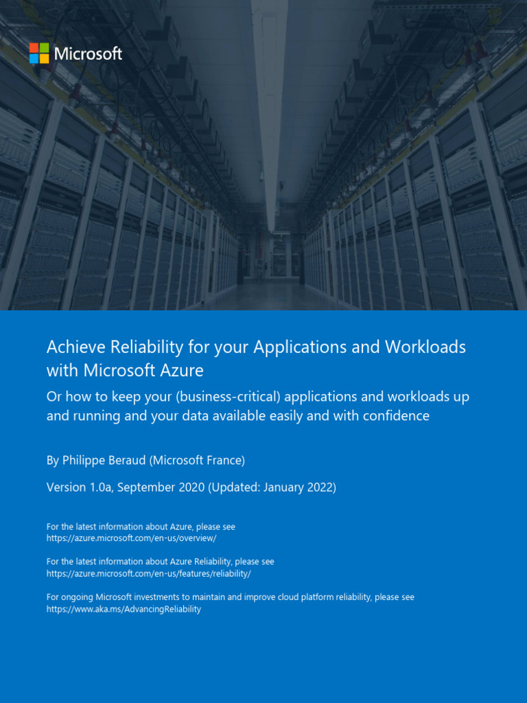 Achieve Reliability For Your Apps and Workloads With Azure | PDF ...