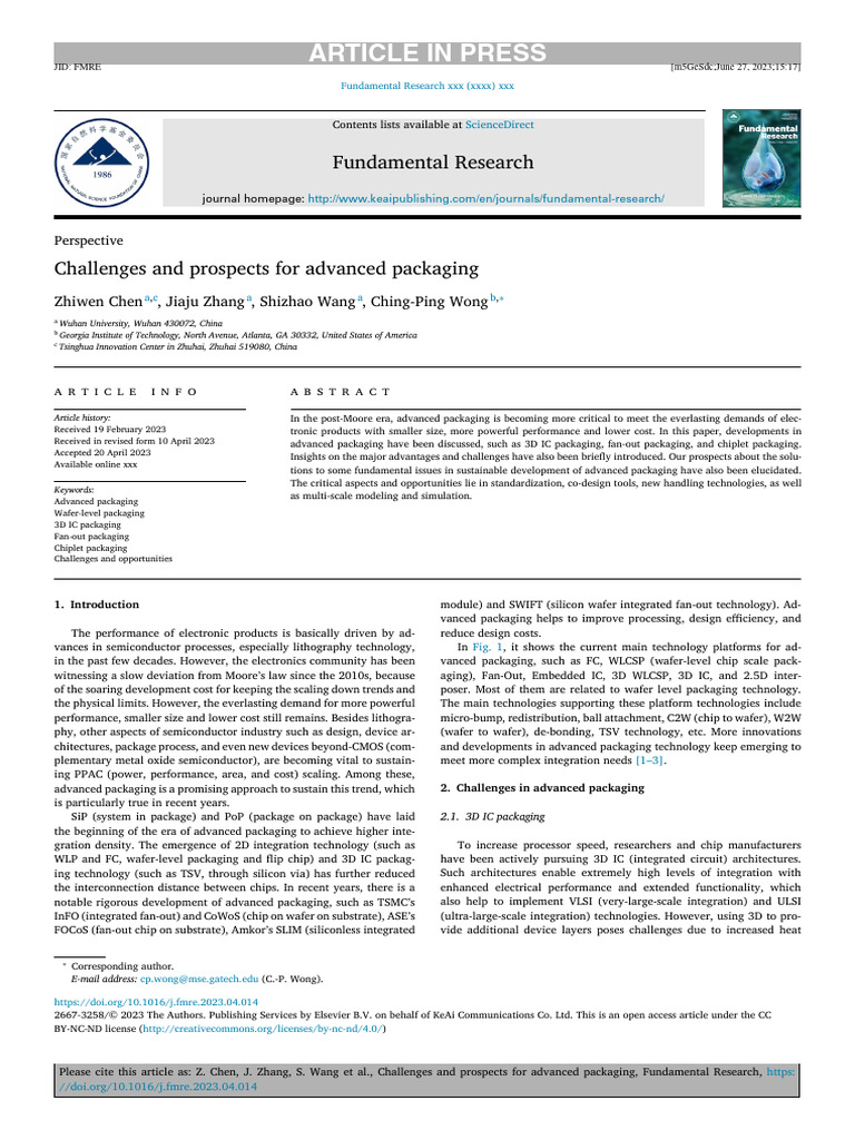 Challenges and Prospects For Advanced Packaging | PDF | Integrated ...