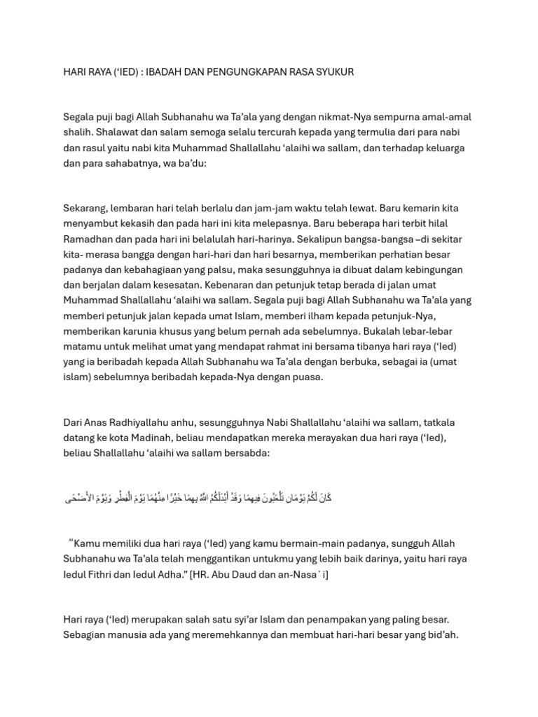 Hari Raya | PDF