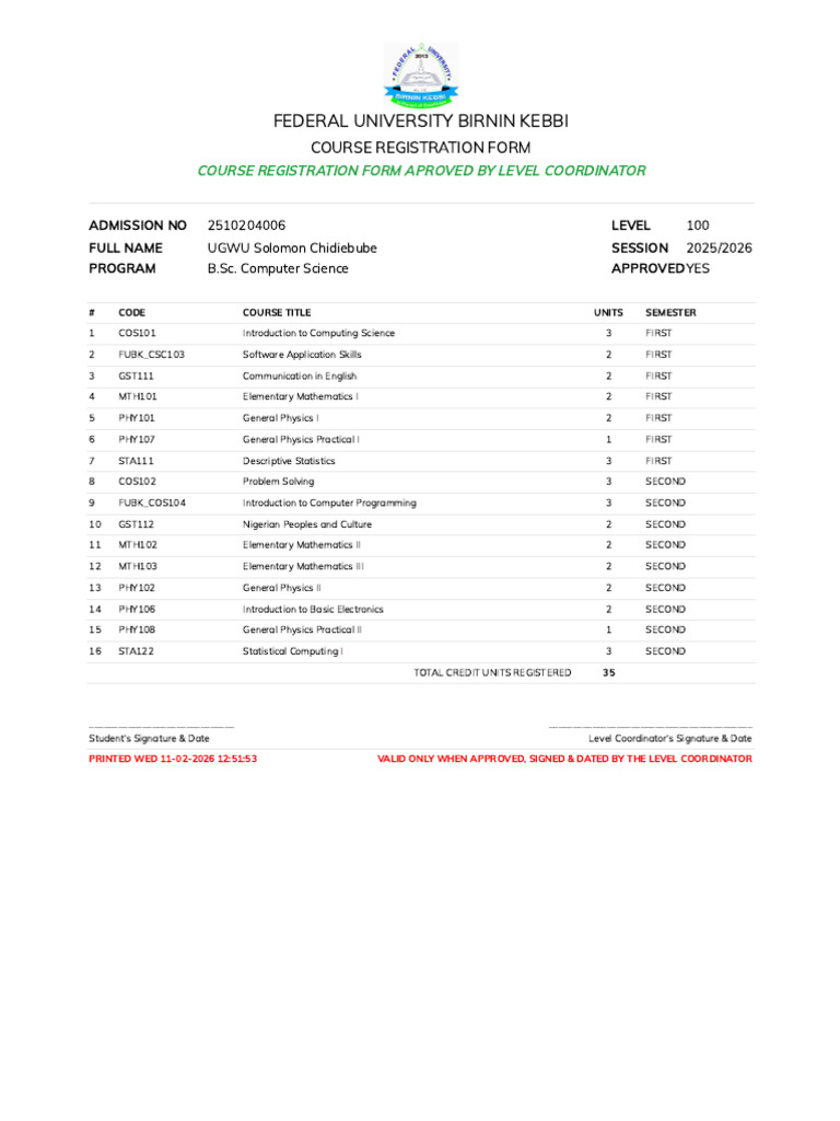 Course Registration | PDF | Mathematics | Computing
