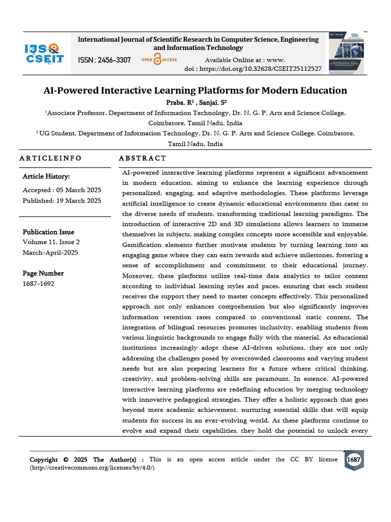 AI-Powered Interactive Learning Platforms For Mode | PDF | Artificial ...