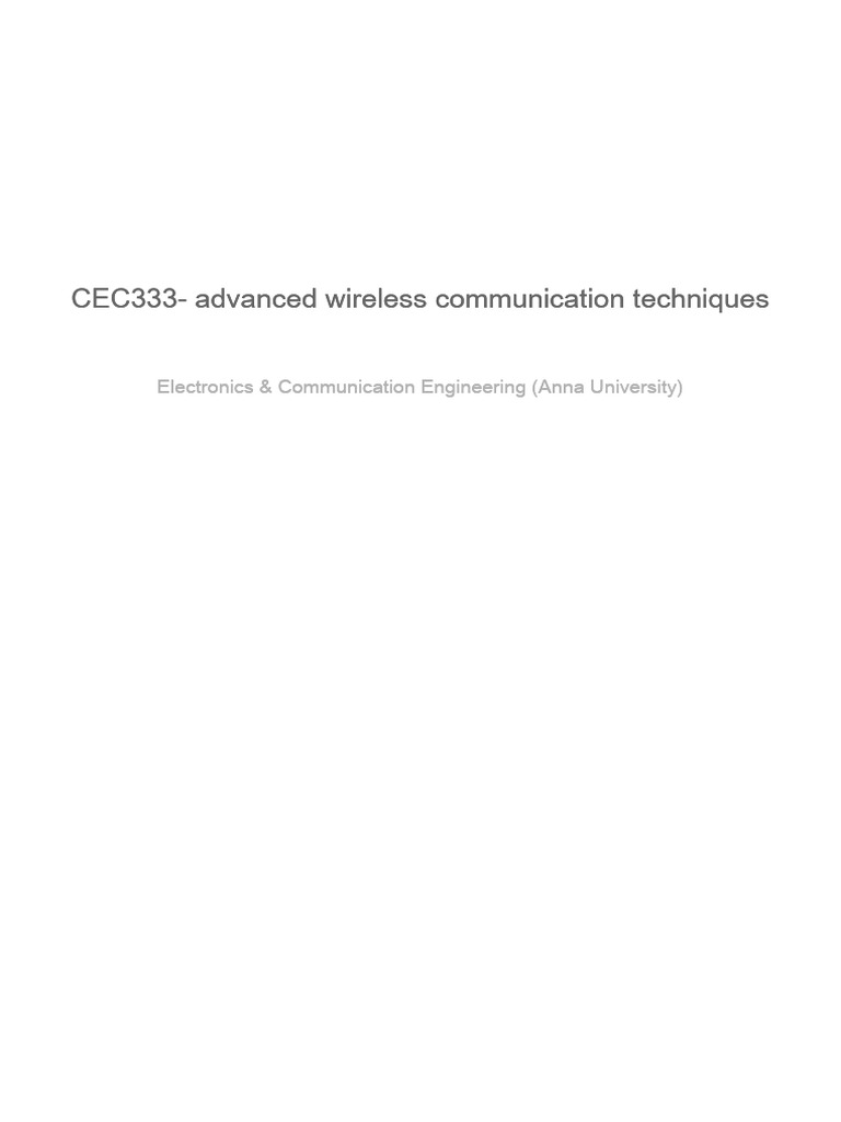 Cec333 Advanced Wireless Communication Understanding 5g Networks | PDF ...