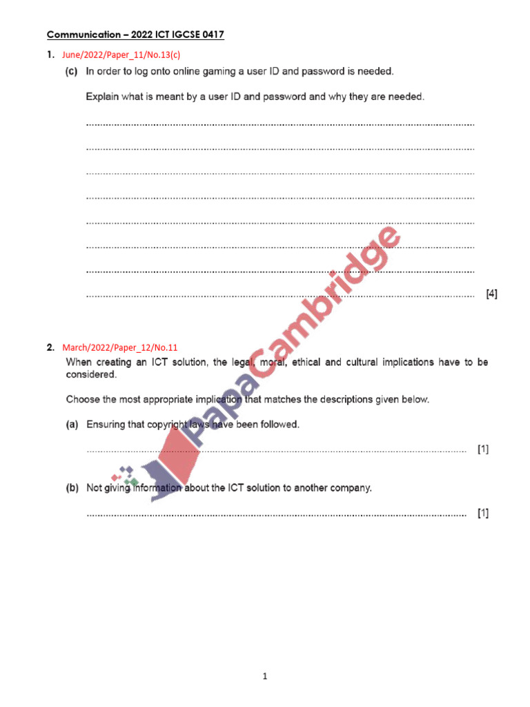 2022 Communication IGCSE 0417 | PDF