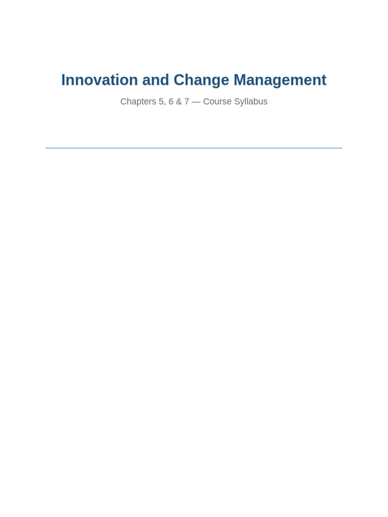 Innovation Change Management Ch5-7 | PDF | Power (Social And Political ...