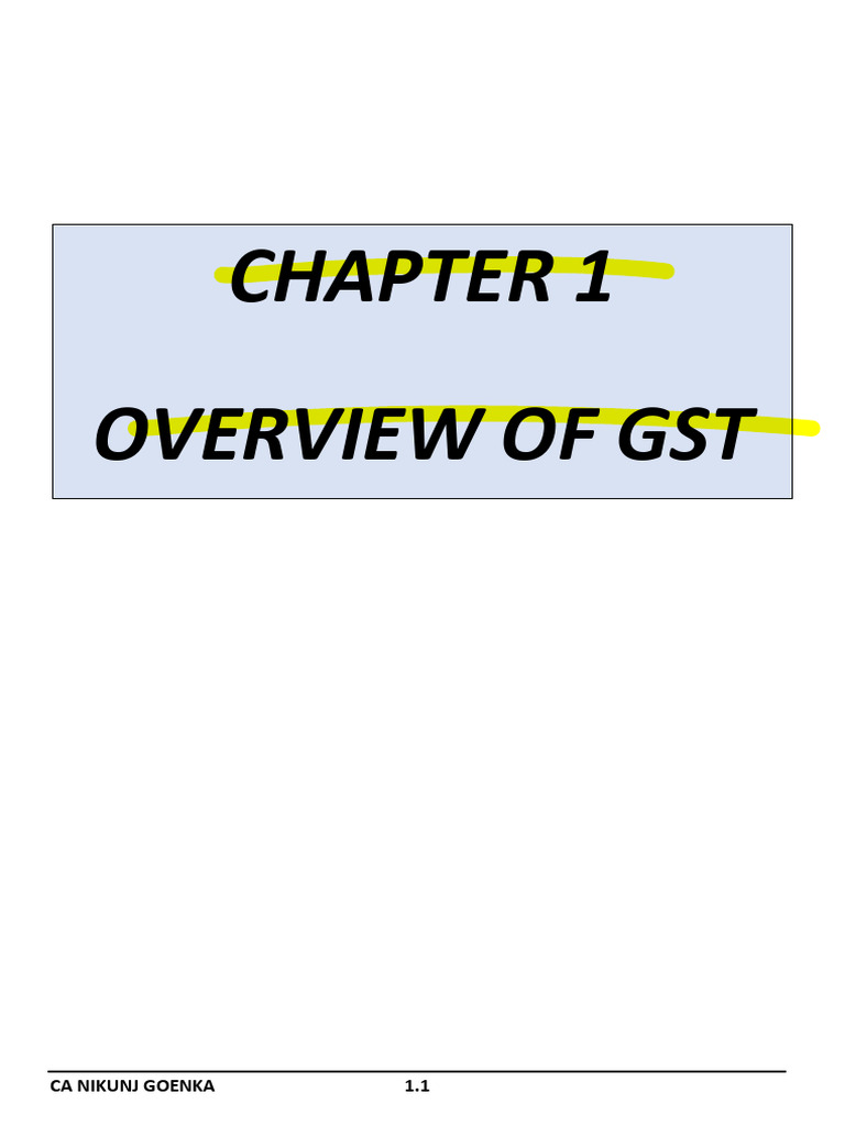 CMA Overview of GST | PDF | Taxes | Value Added Tax