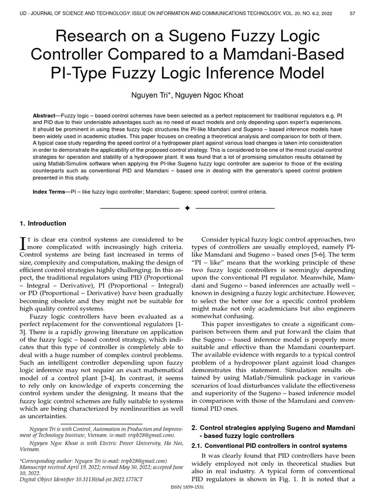 Research On A Sugeno Fuzzy Logic Control c84bdf7b | PDF | Mathematics ...