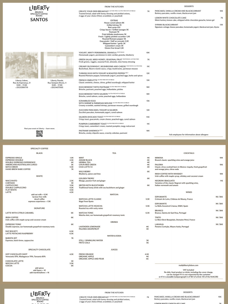 Liberty Coffee Menu | PDF