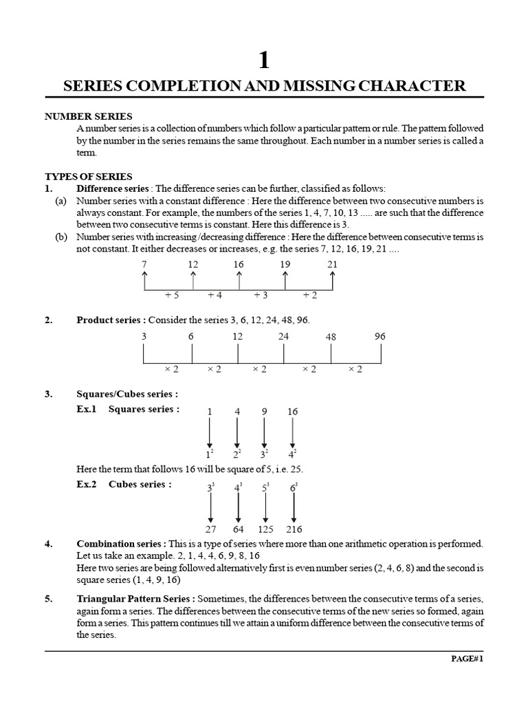 6th - Mental Ability - 01 Series Completion - Missing Characters | PDF ...