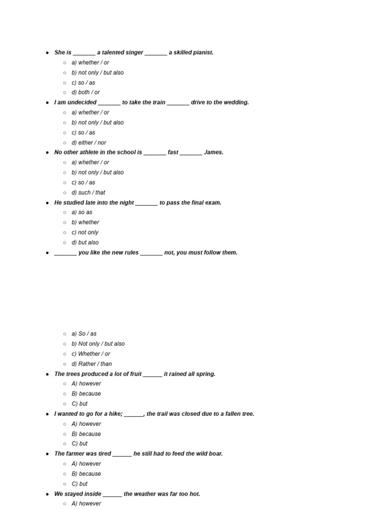 Conjunctions Grade 3 End Term | PDF