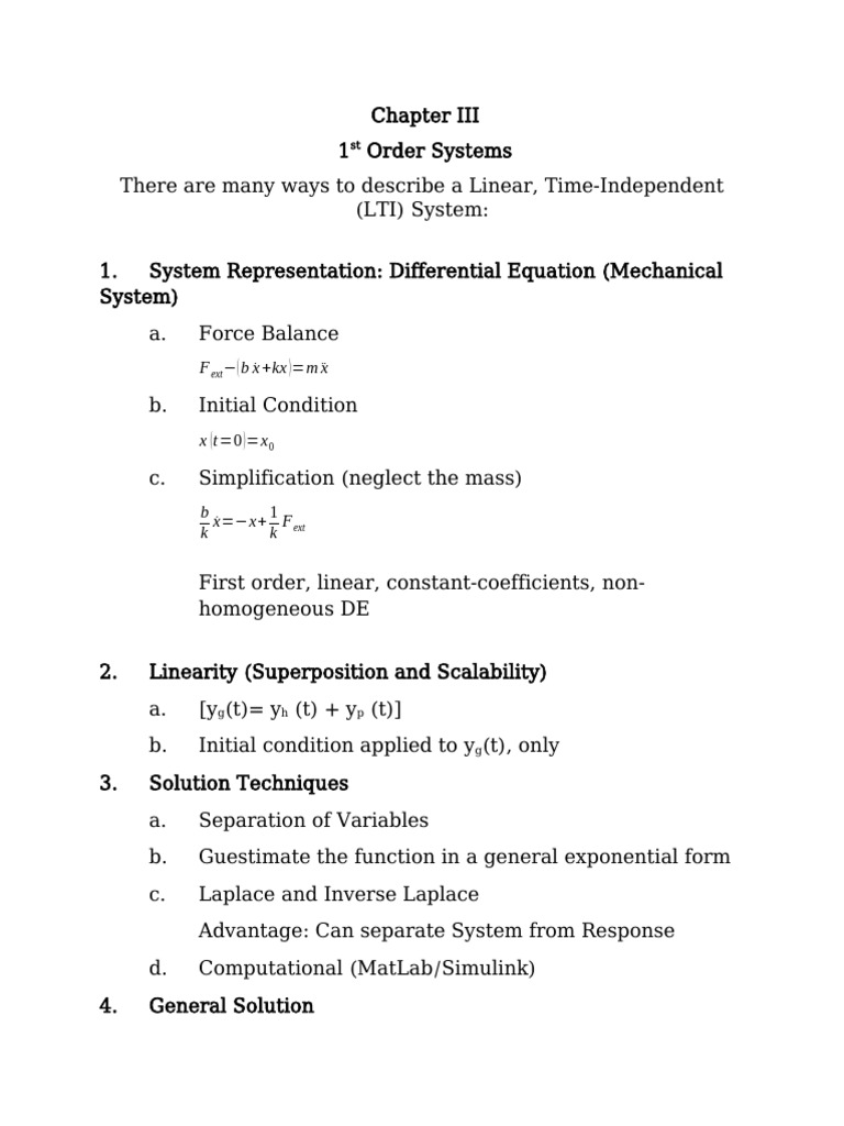 Class Notes - Chapter 3 and 4 - First Order Systems - Examples ...