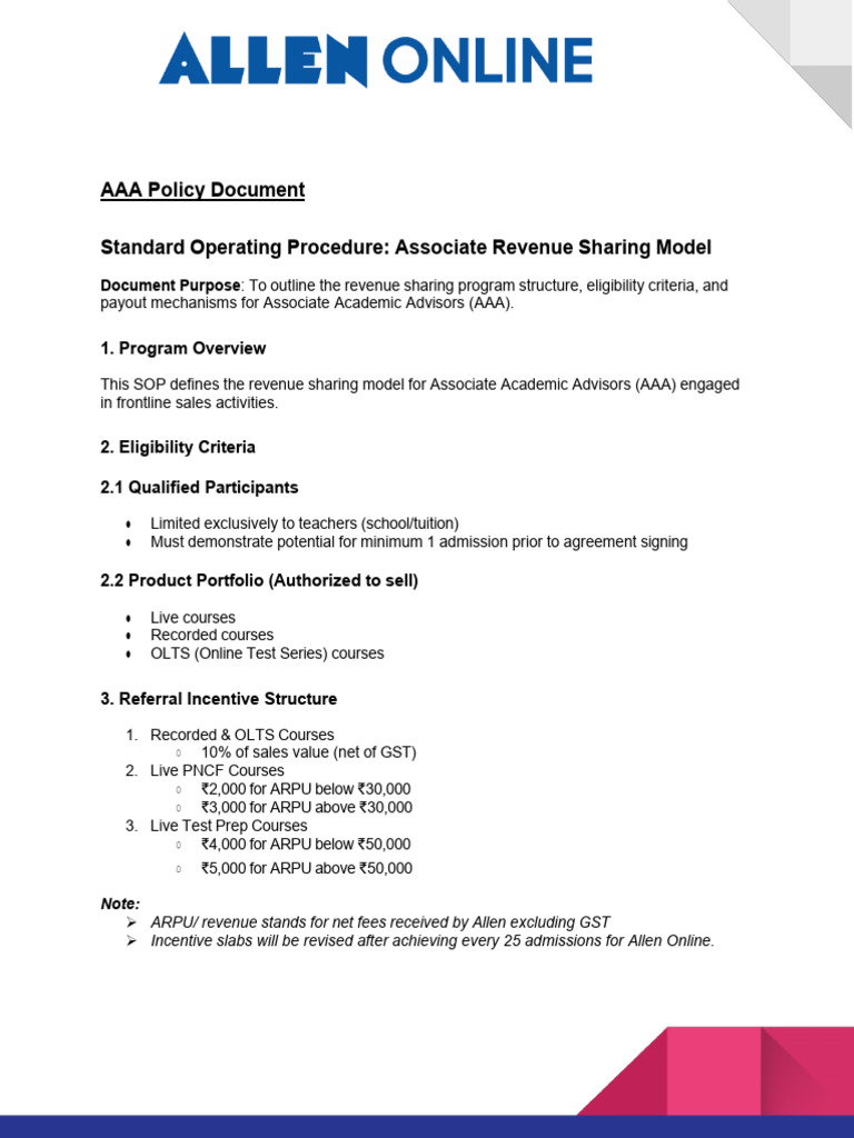 AAA Policy Document | PDF