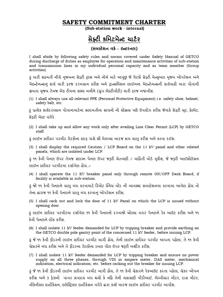 Safety Commitment Charter | PDF