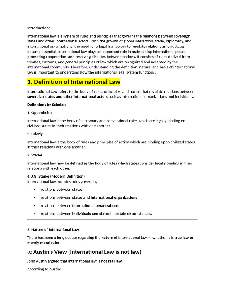 Unit 1 Pil | PDF | International Law | Globalization