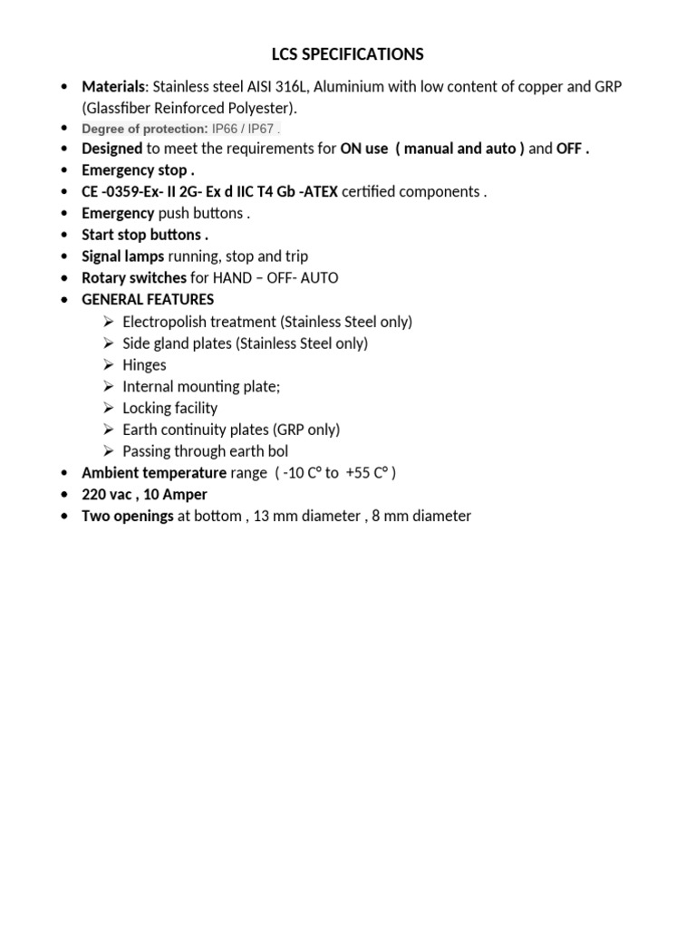 LCS Specification | PDF