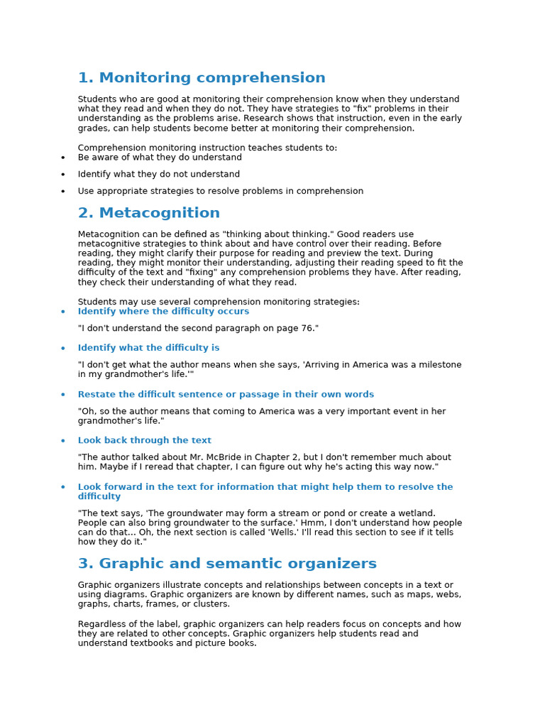 Reading Strategies Teacher S Awareness | PDF | Reading Comprehension ...
