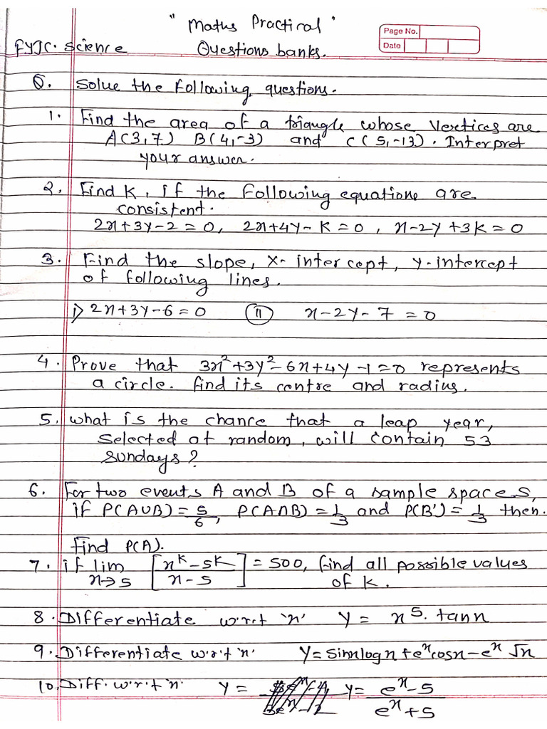 Fyjc Sci Maths Practical | PDF