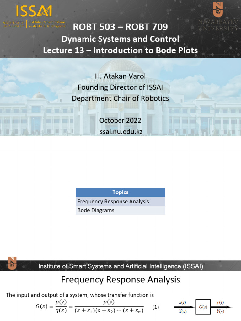 ROBT503-Lecture13 Bode Plot | PDF | Applied Mathematics | Control Theory