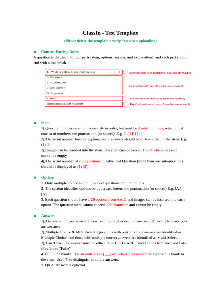 ClassIn Template | PDF | Multiple Choice