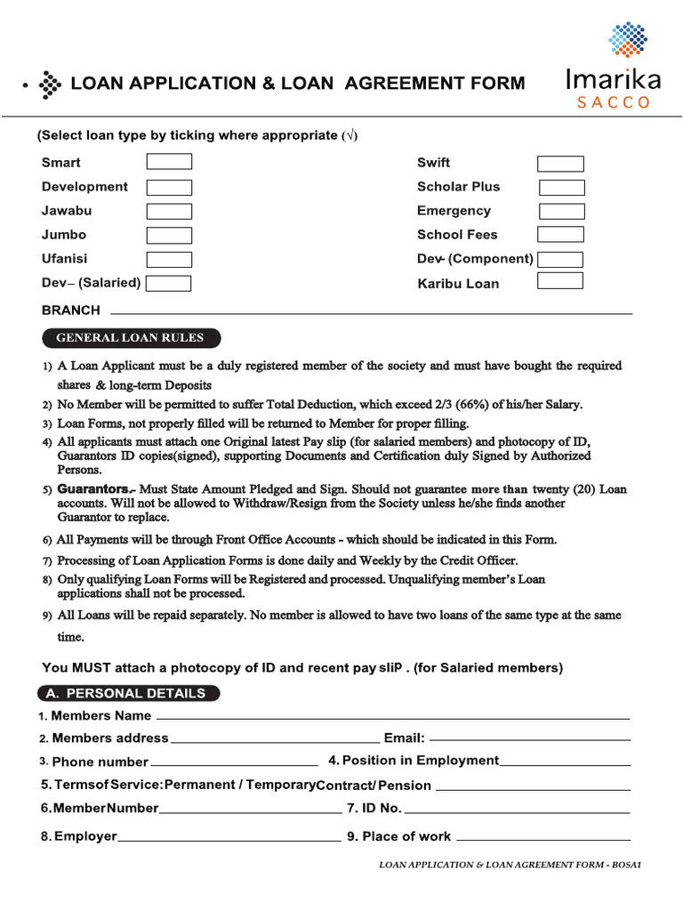 Loan Application and Agreement Form Final | PDF